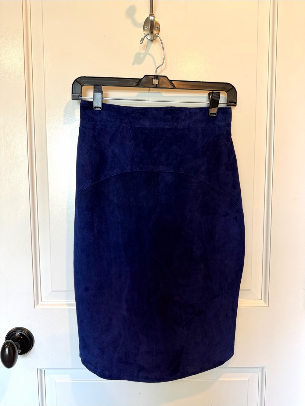 Vintage Jitrois Blue Suede Pencil Skirt